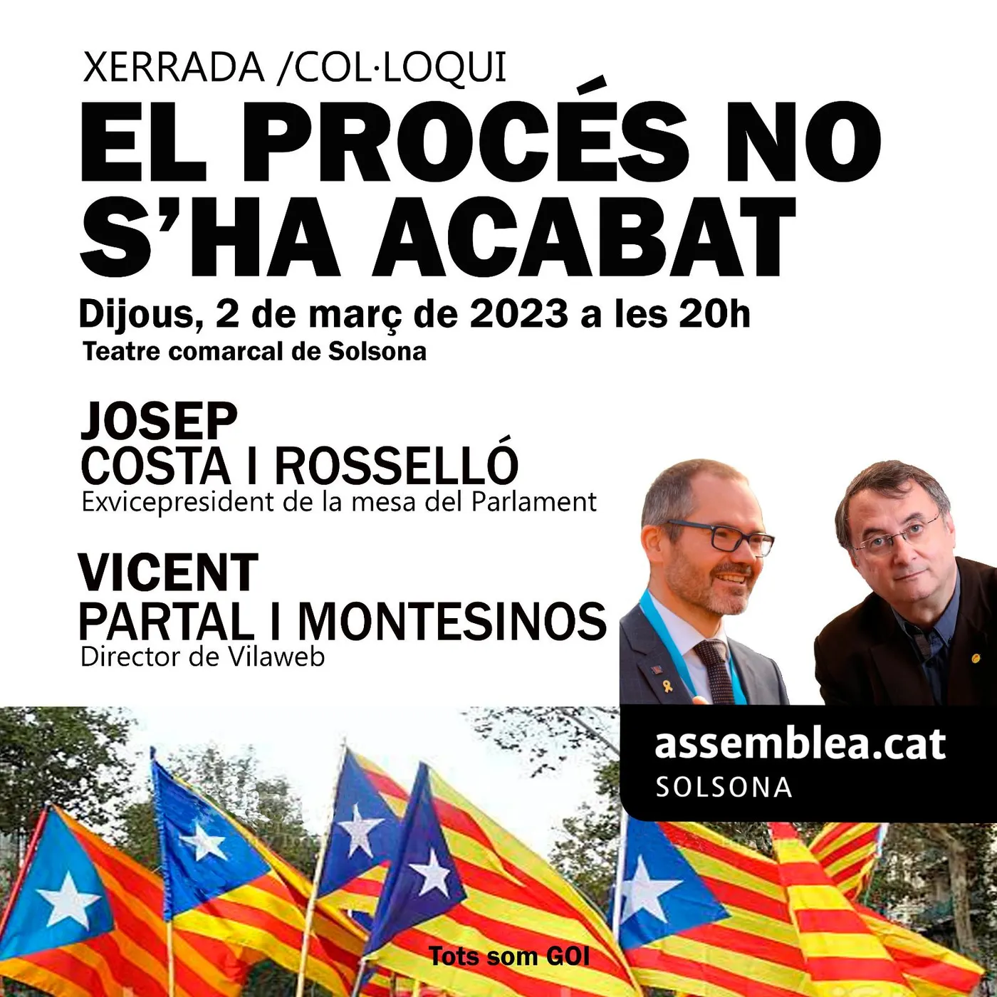 <strong>L'ANC programa una xerrada-col·loqui a Solsona</strong>
