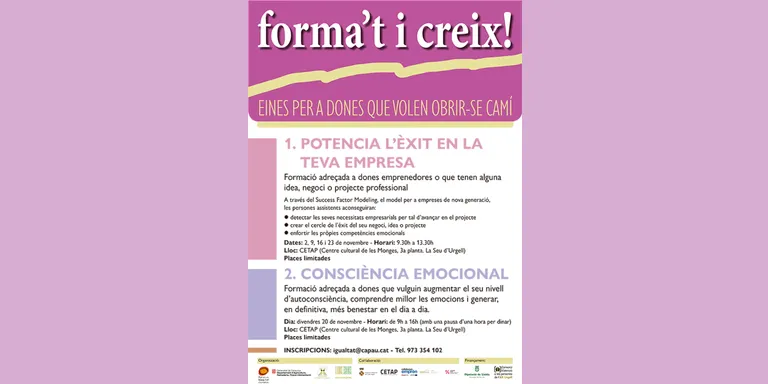 L’Alt Urgell organitza dues formacions adreçades a dones