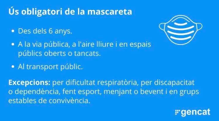 La mascareta ja és obligatòria tot i poder garantir la distància de seguretat