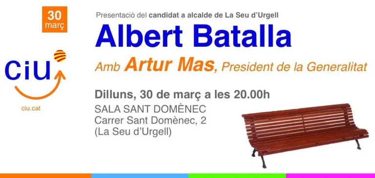 Albert Batalla presenta la candidatura a la reelecció a la Seu amb el suport d'Artur Mas