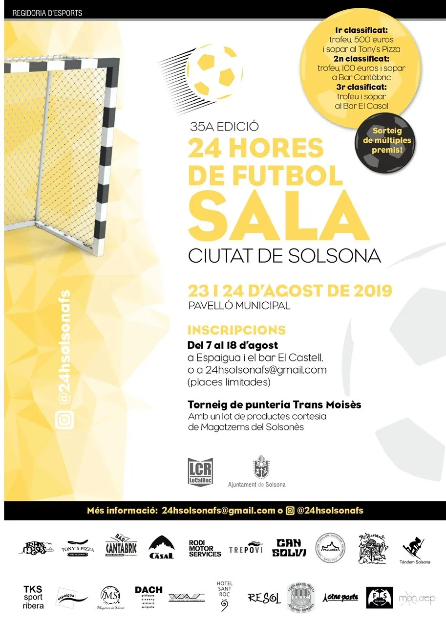 Obertes les inscripcions per a les 24h de Futbol Sala Ciutat de Solsona