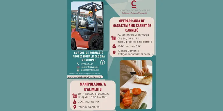 Polítiques Actives d’Ocupació de Cambrils prepara dos cursos professionalitzadors