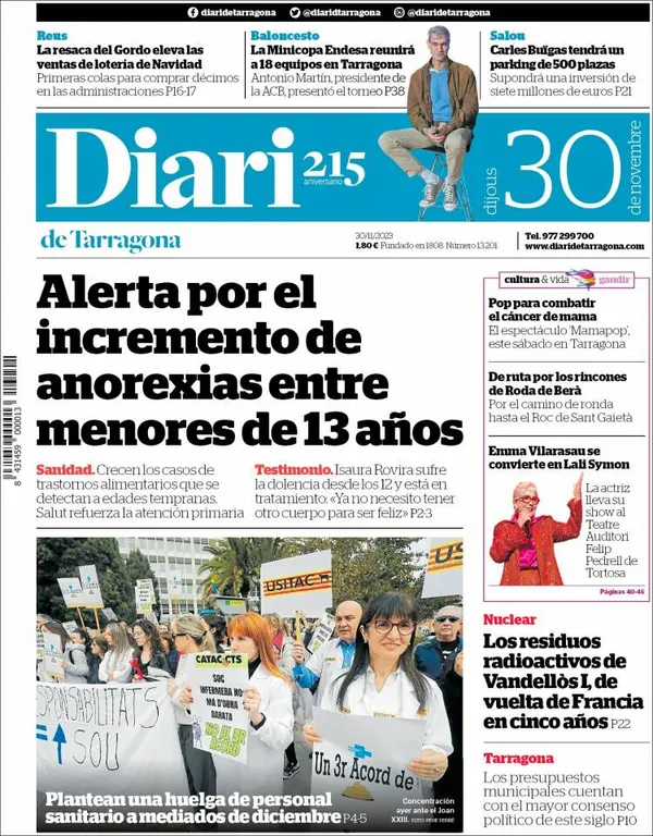 Cop d'ull als diaris d'aquest dijous 30 de novembre