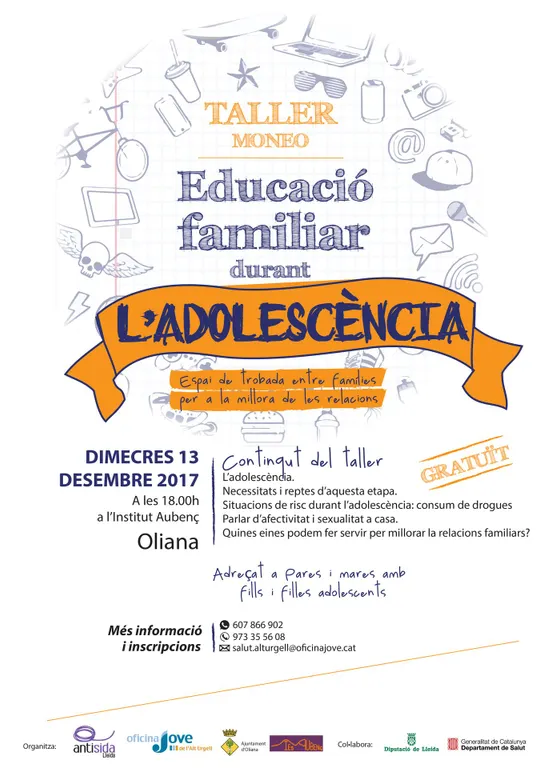 Taller Moneo a Oliana per abordar la protecció familiar durant l’adolescència