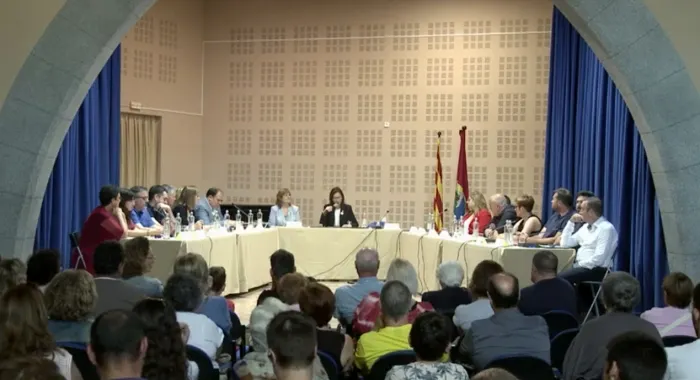 Moment del ple de constitució del nou Ajuntament