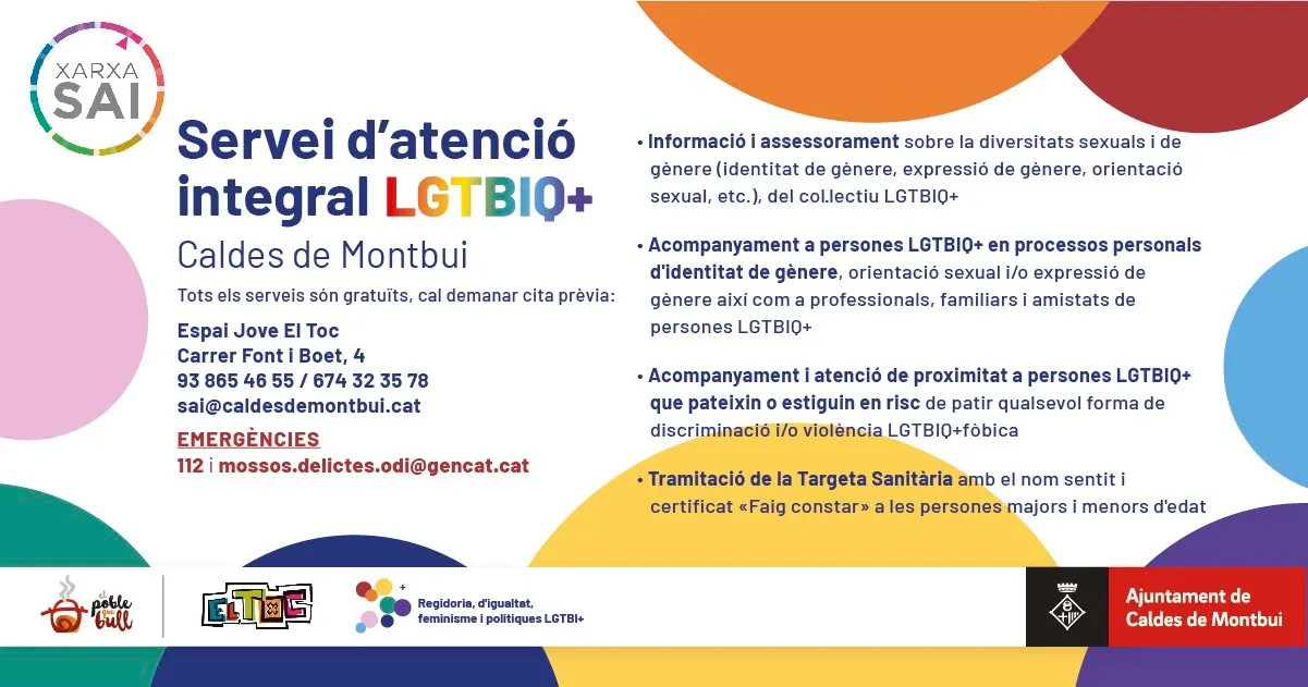 L’Ajuntament fa un bon balanç dels primers mesos d’existència del Servei d’Atenció Integral per al col·lectiu LGTBIQ+
