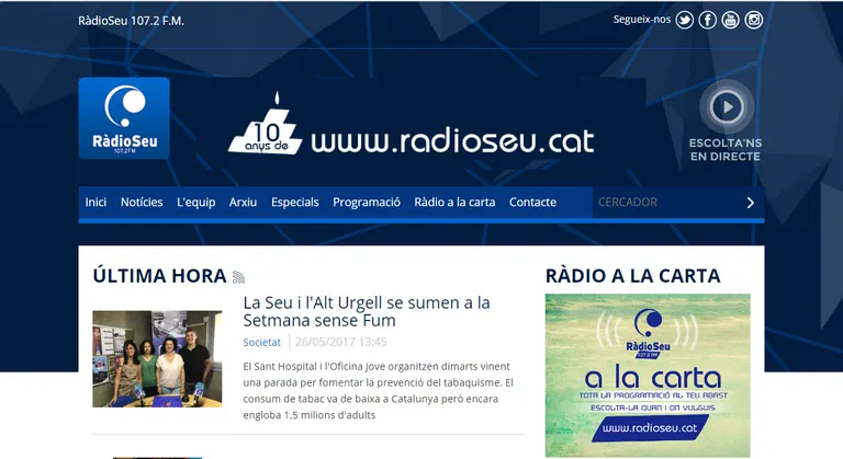 El web radioseu.cat celebra el 10è aniversari