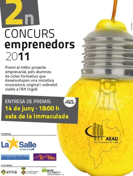 L'AEAU organitza el 2n Concurs d'Emprenedors 2011