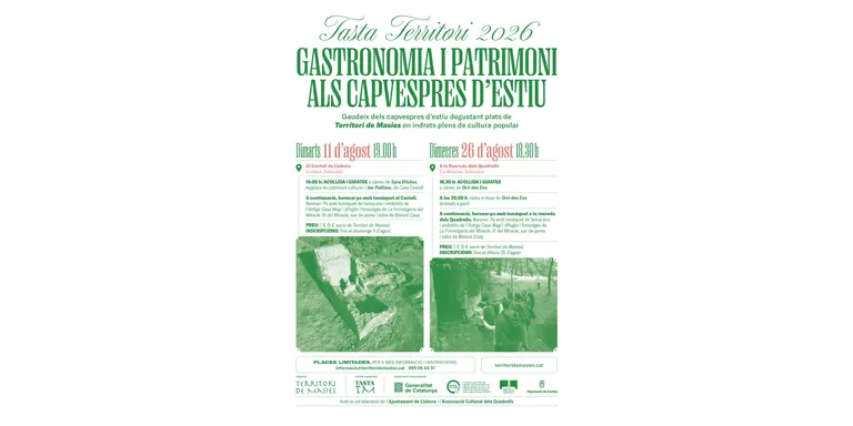 Territori de Masies proposa un nou maridatge entre patrimoni i gastronomia a Llobera i als Quadrells