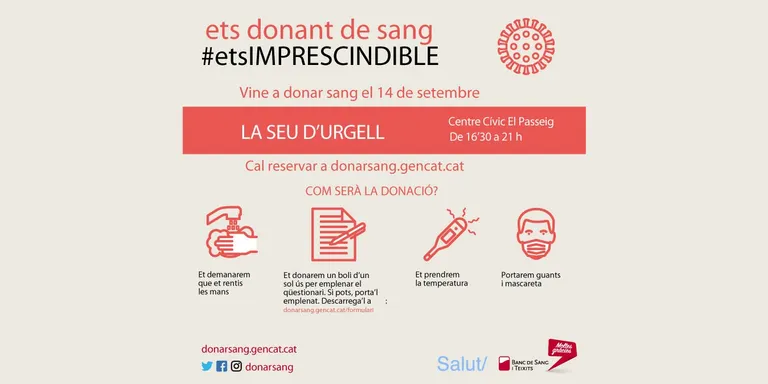 La Seu d'Urgell acollirà una nova campanya de donació de sang