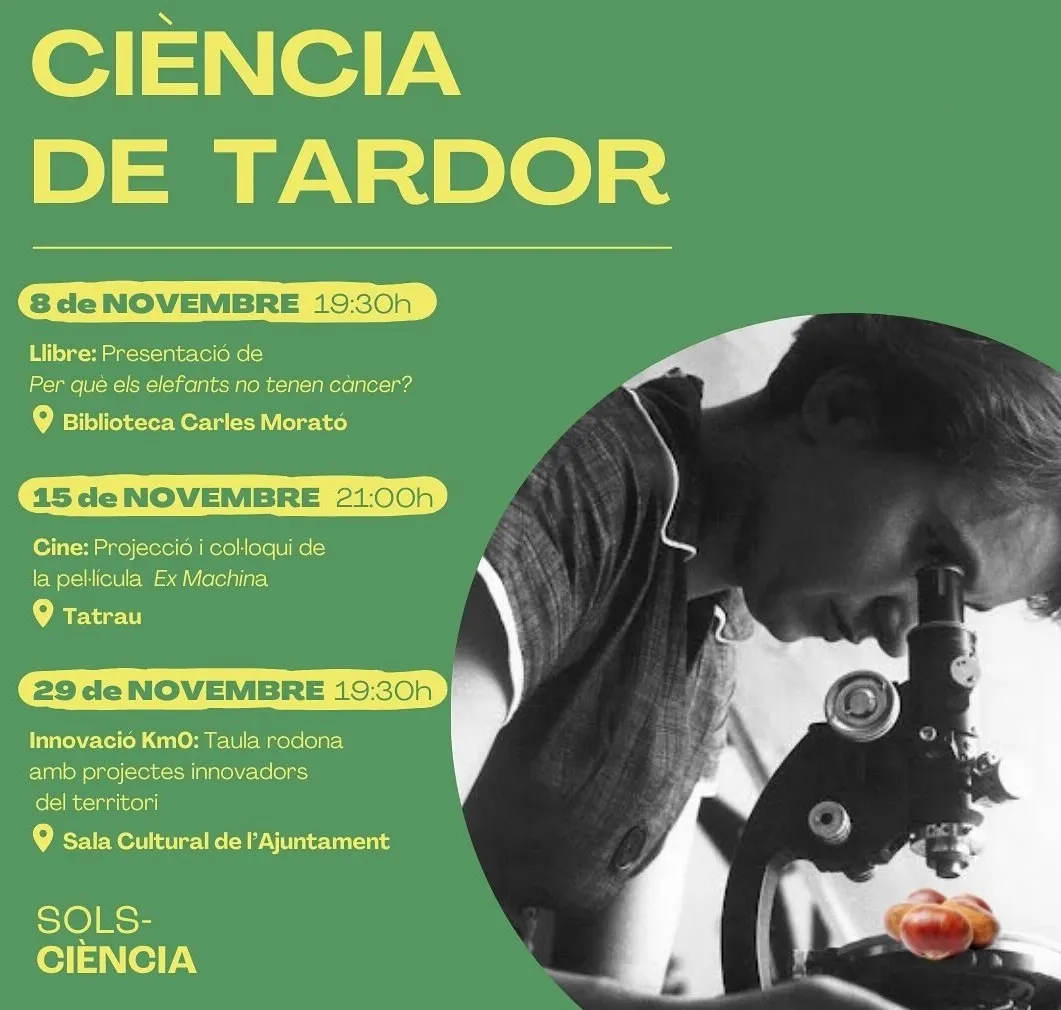Aquesta tardor torna el Solsciència amb una pel·lícula, un llibre i una taula rodona