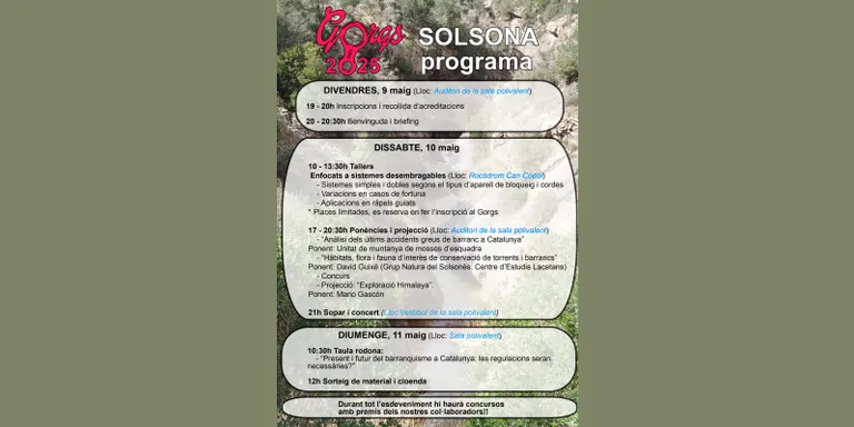Solsona acull a partir de demà la dinovena Trobada Internacional de Barranquisme