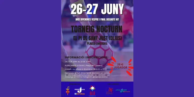 Obertes les inscripcions al Torneig Nocturn de Futbol del Pi de Sant Just