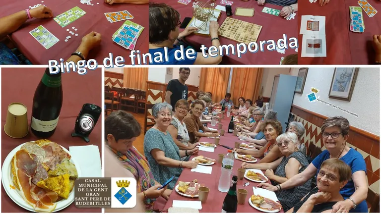 BINGO FI DE TEMPORADA al Casal Municipal de la Gent Gran de Sant Pere de Riudebitlles.
