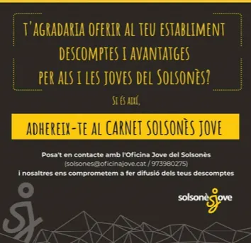 Un carnet oferirà als joves descomptes i avantatges als establiments del Solsonès