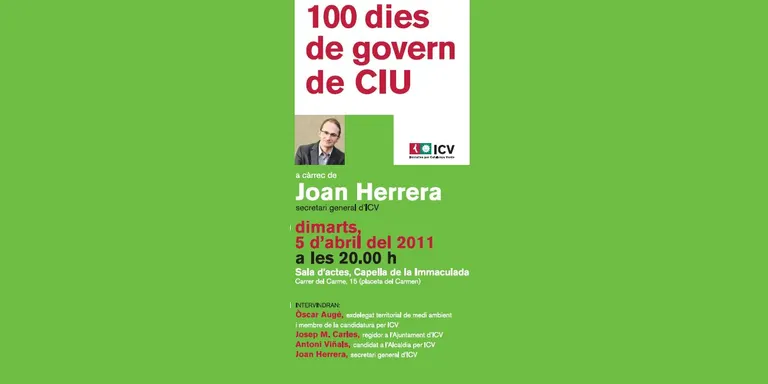 Joan Herrera fa balanç a la Seu dels primers 100 dies de govern a la Generalitat