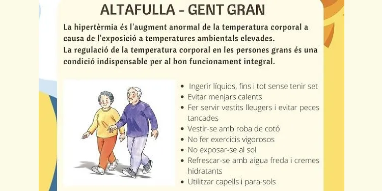 L’Ajuntament d’Altafulla demana a la gent gran que prengui mesures davant les elevades temperatures