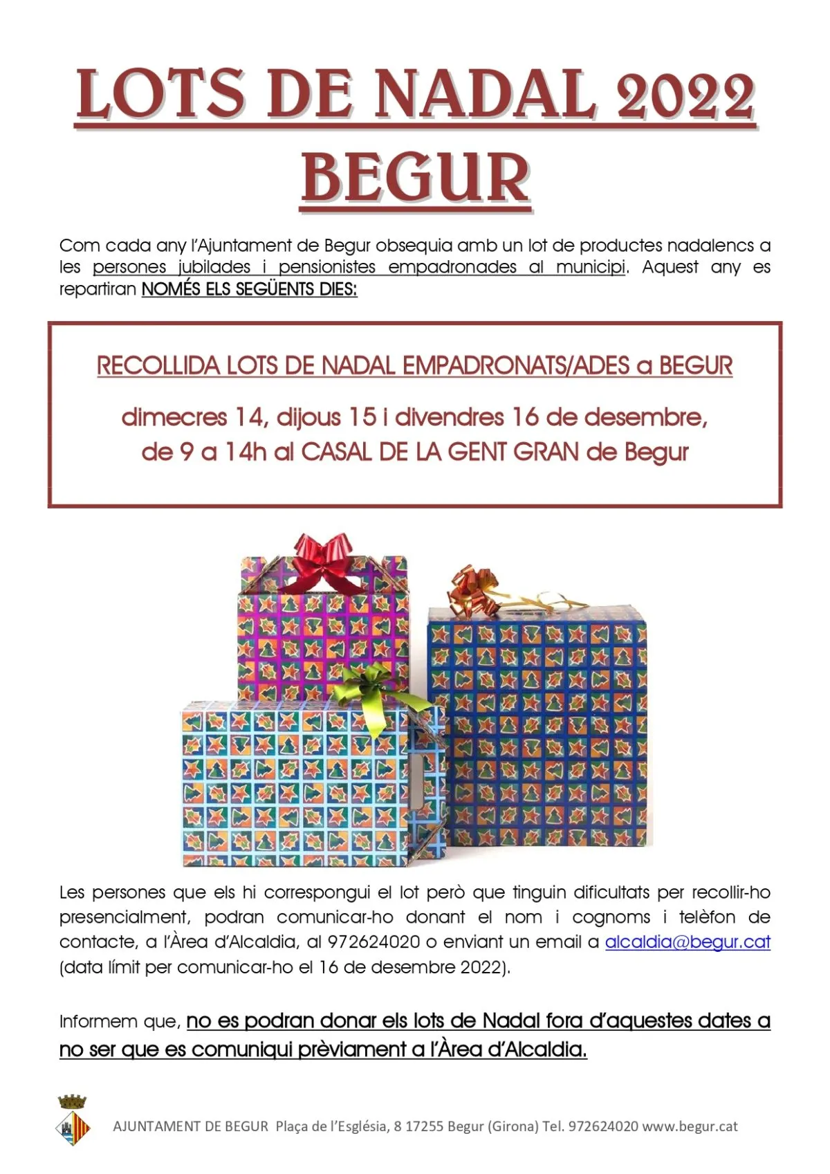 Repartiment dels lots de Nadal a Begur i Esclanyà 2022