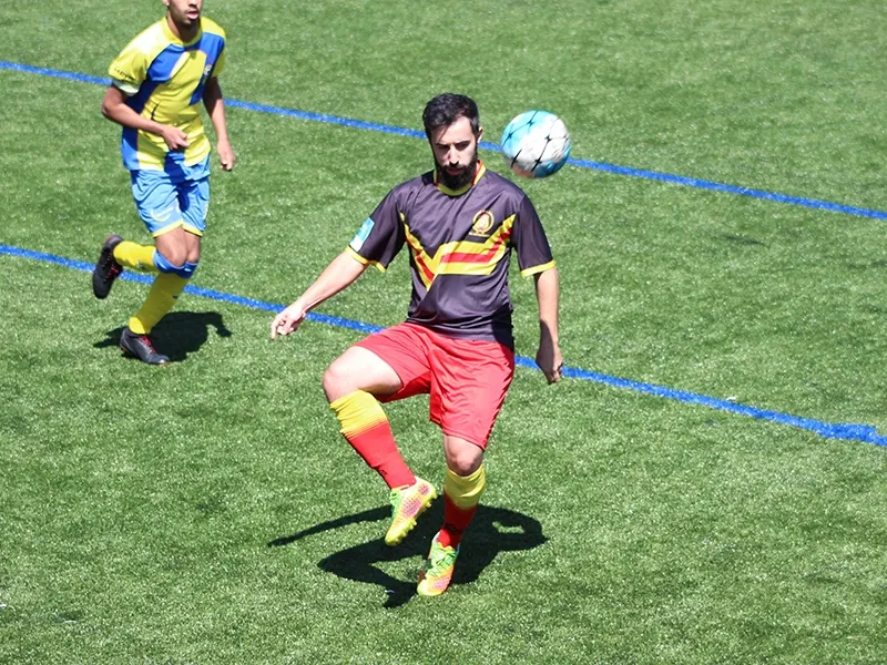 El jugador Xavi Muñoz en una acció del partit de diumenge passat