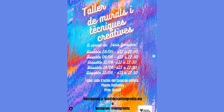 Deixant Empremta organitza tallers artístics gratuïts a Solsona i Cardona aquesta primavera