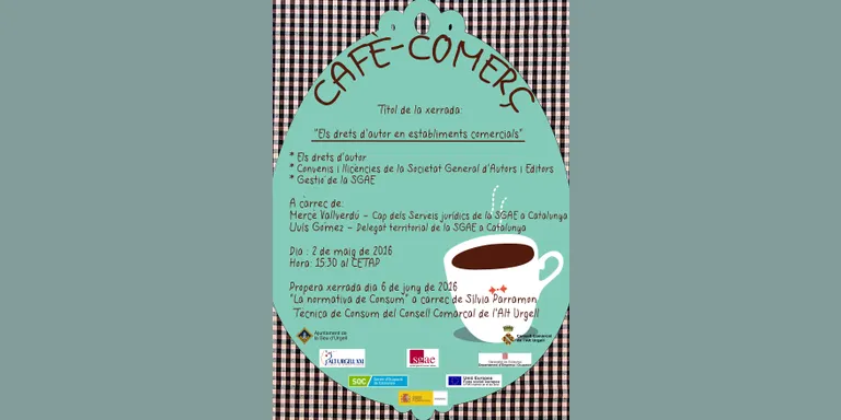 El cicle Cafè-Comerç s'inicia amb una xerrada sobre els drets d'autor en establiments comercials