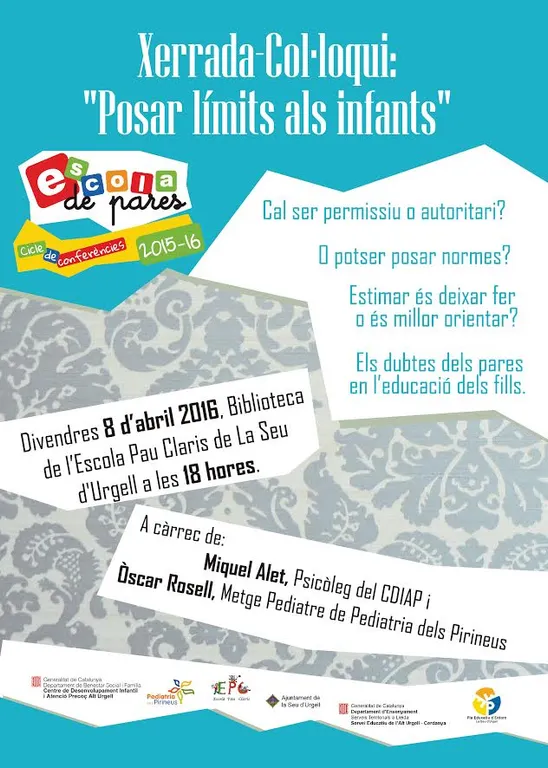 Xerrada sobre com posar límits als infants a l'Escola de Pares de la Seu d'Urgell
