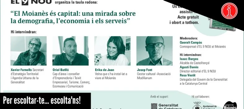 Castellterçol aplega una taula rodona sobre la comarca del Moianès