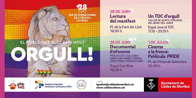 Caldes s’afegirà al Dia de l’Orgull i l’Alliberament LGTBIQ+ amb un programa d’actes commemoratius