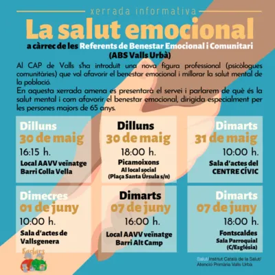 L’Ajuntament de Valls ofereix xerrades per promoure la salut mental
