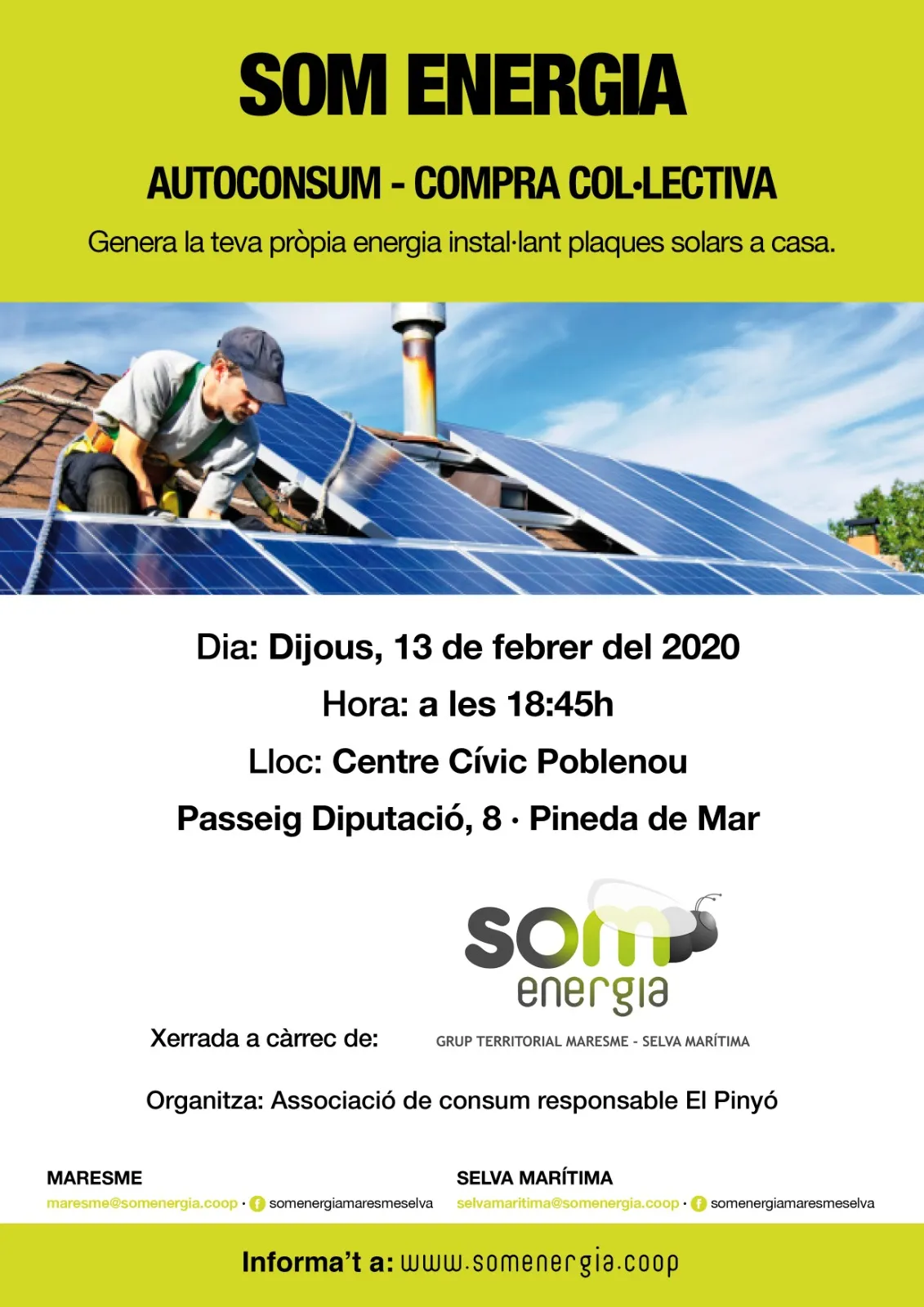 Xerrada de Som Energia sobre l'autoconsum i la compra col.lectiva