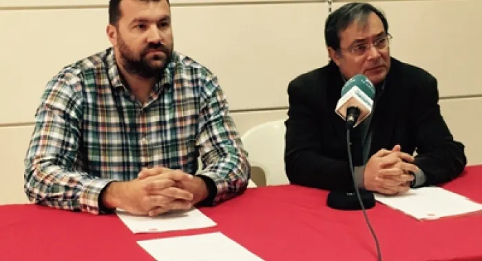 Jordi Muñiz i Ramon Vinyes en la roda de premsa d'avui