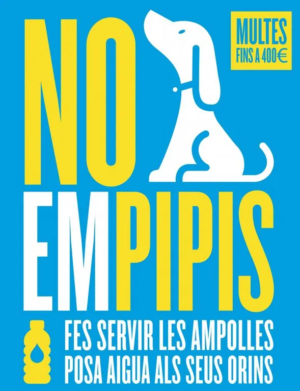 Campanya ‘No empipis’, per conscienciar la ciutadania de la necessitat de netejar els orins dels gossos