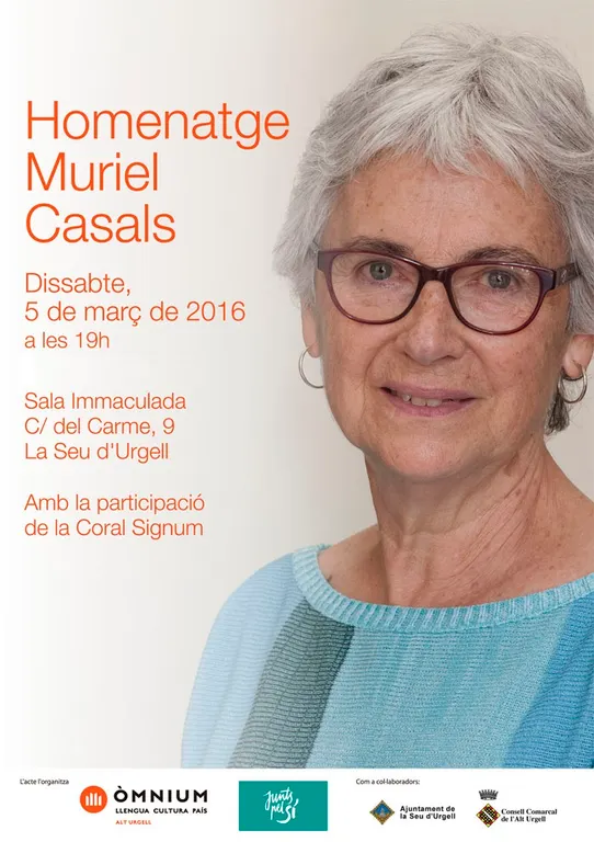 Homenatge a Muriel Casals a la Seu d'Urgell