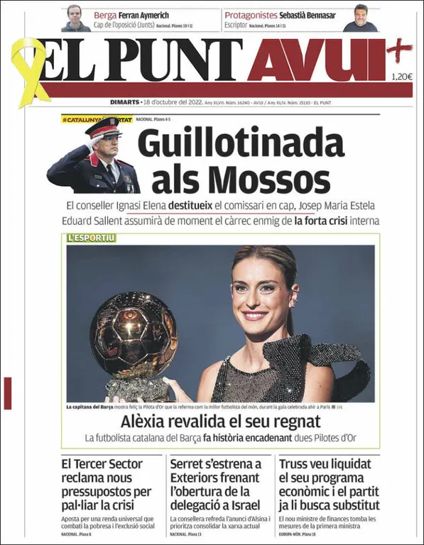T'expliquem les portades dels diaris del territori d'aquest 18 d'octubre