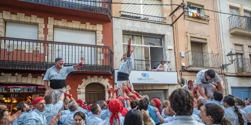Castells de 7 dels Nois a la Diada de la Verdura