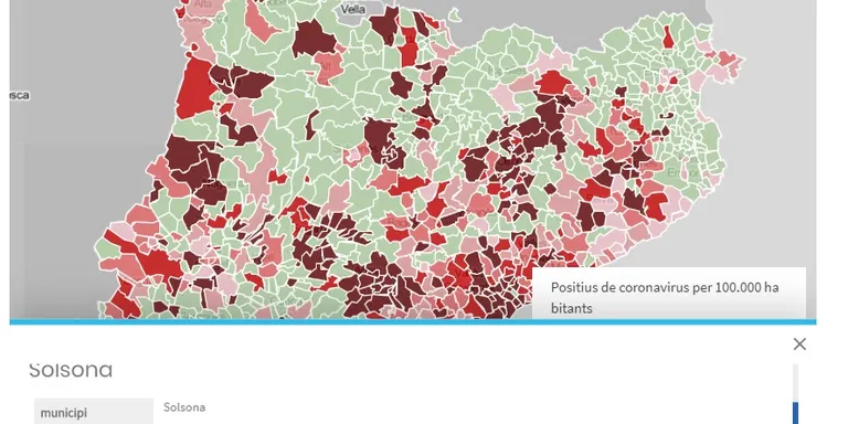 Un mapa interactiu per municipis comptabilitza quatre positius de coronavirus al Solsonès