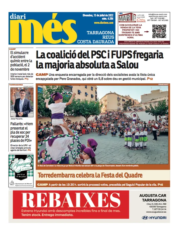 T'expliquem les portades dels diaris del territori d'aquest 15 de juliol