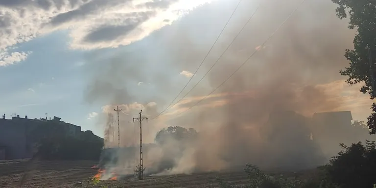 Ensurt a Solsona per l'incendi de dos camps a la zona de Cal Sotaterra