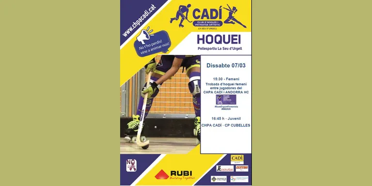 Trobada d'hoquei femení a la Seu d'Urgell, amb motiu del 8-M
