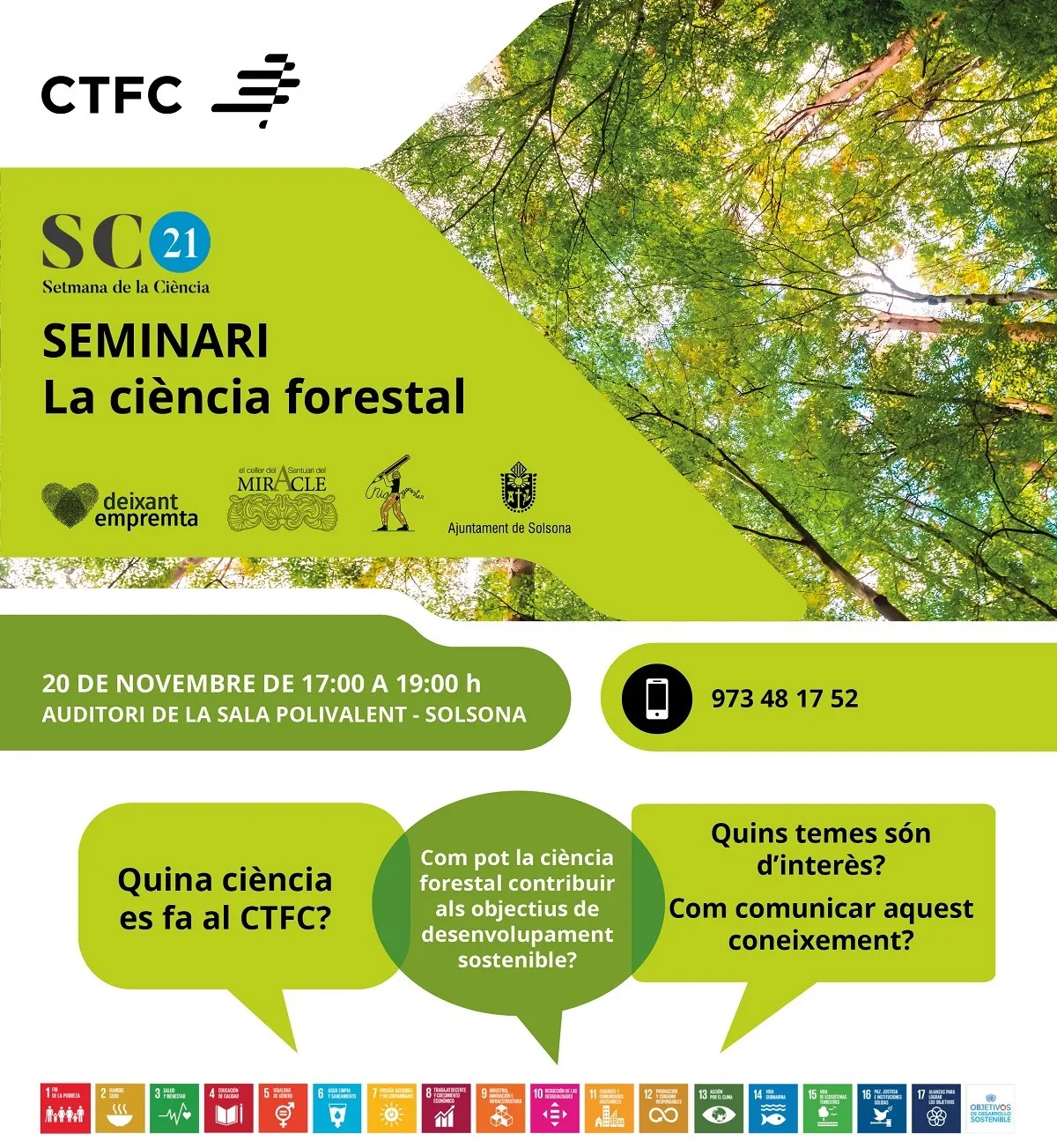 Solsona acollirà dissabte que ve un seminari sobre ciència forestal