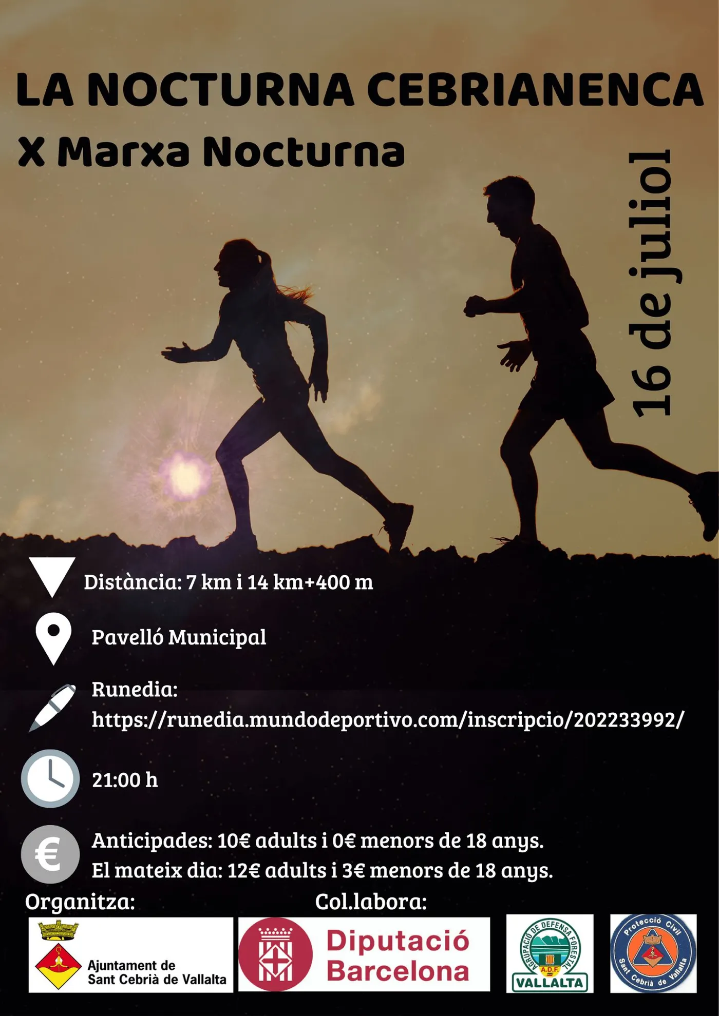Aquest dissabte es correrà 'La X Marxa Nocturna Cebrianenca'