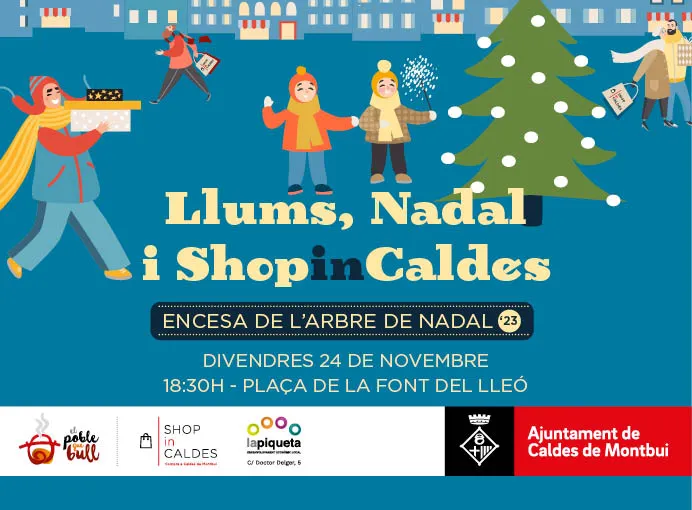 Caldes es torna a vestir de Nadal amb la il·luminació i la megafonia als carrers
