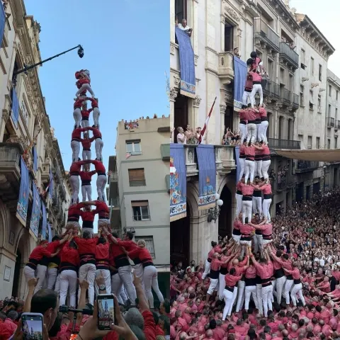 Firagost amb tres castells 9 i estrenes de pilar de 7