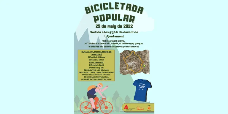 Obertes les inscripcions per participar en la Bicicletada Popular del 29 de maig