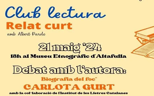 El Club de lectura de relat curt d’Altafulla s’obre al públic en general amb una sessió aquest dimarts amb l’autora Carlota Gurt