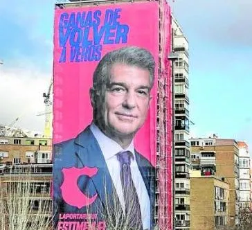 Tots els secrets de la lona de Joan Laporta penjada a pocs metres del Bernabéu