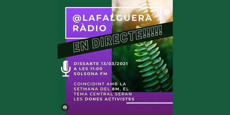 La Falguera s'emet en directe aquest dissabte per commemorar el 8M