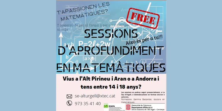 Organitzen per primer cop a l'Alt Pirineu un curs d'Aprofundiment en Matemàtiques per a alumnes d'ESO i Batxillerat