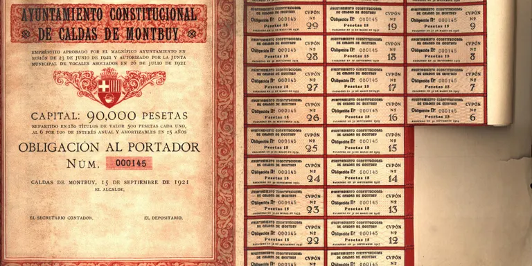 L'Arxiu Municipal de Caldes mostra l'expedient d'un préstec de 90.000 pessetes de 1921