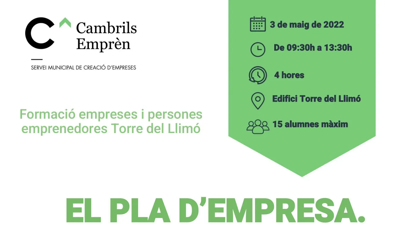 Cambrils Emprèn organitza un curs sobre com fer un 'Pla d’empresa' el pròxim 3 de maig